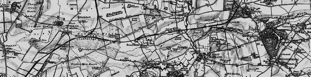 Old map of Roudham in 1898