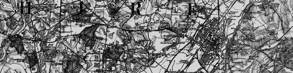 Old map of Rough Hay in 1898