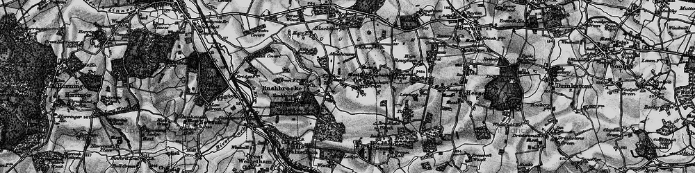 Old map of Rougham Green in 1898