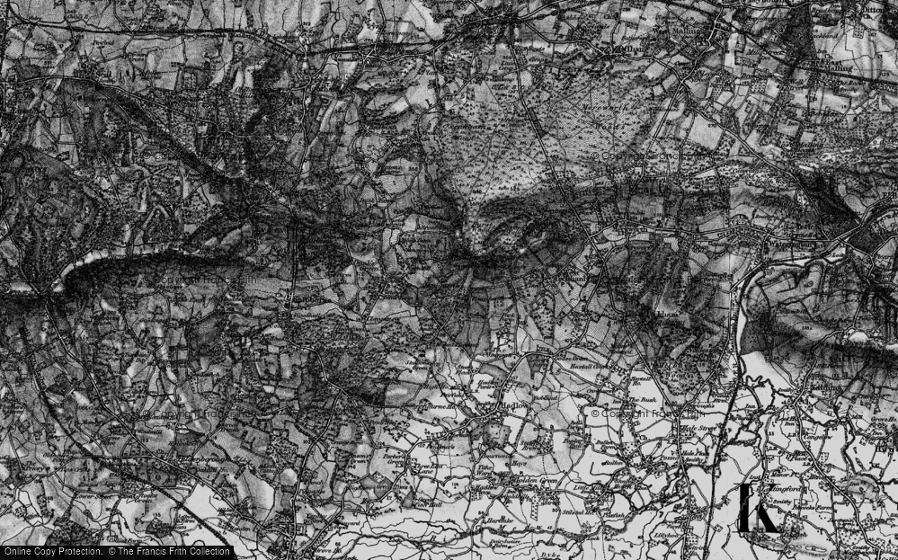 Old Map of Roughway, 1895 in 1895