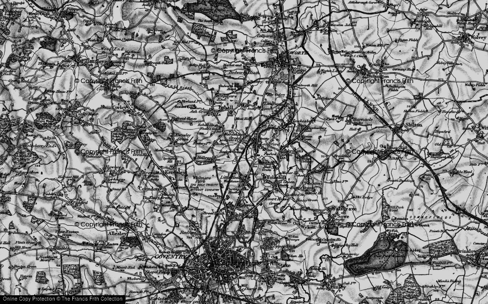Old Map of Rowley's Green, 1899 in 1899