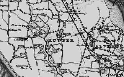 Old map of Rowner in 1895