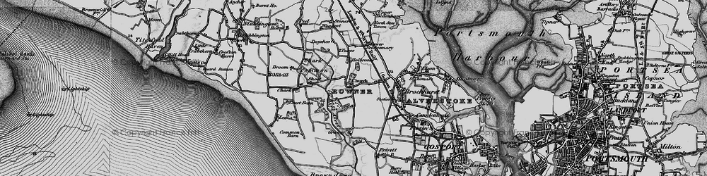 Old map of Rowner in 1895