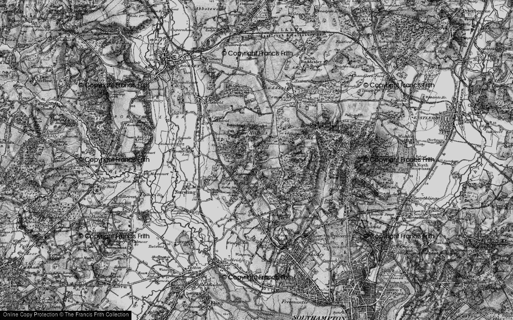 Old Map of Rownhams, 1895 in 1895