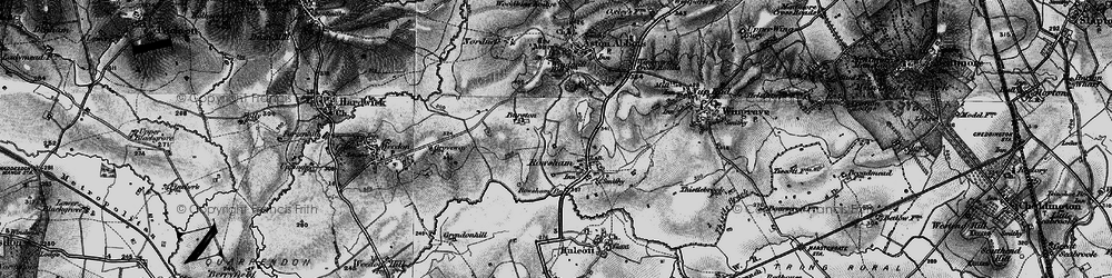 Old map of Burston Village in 1896