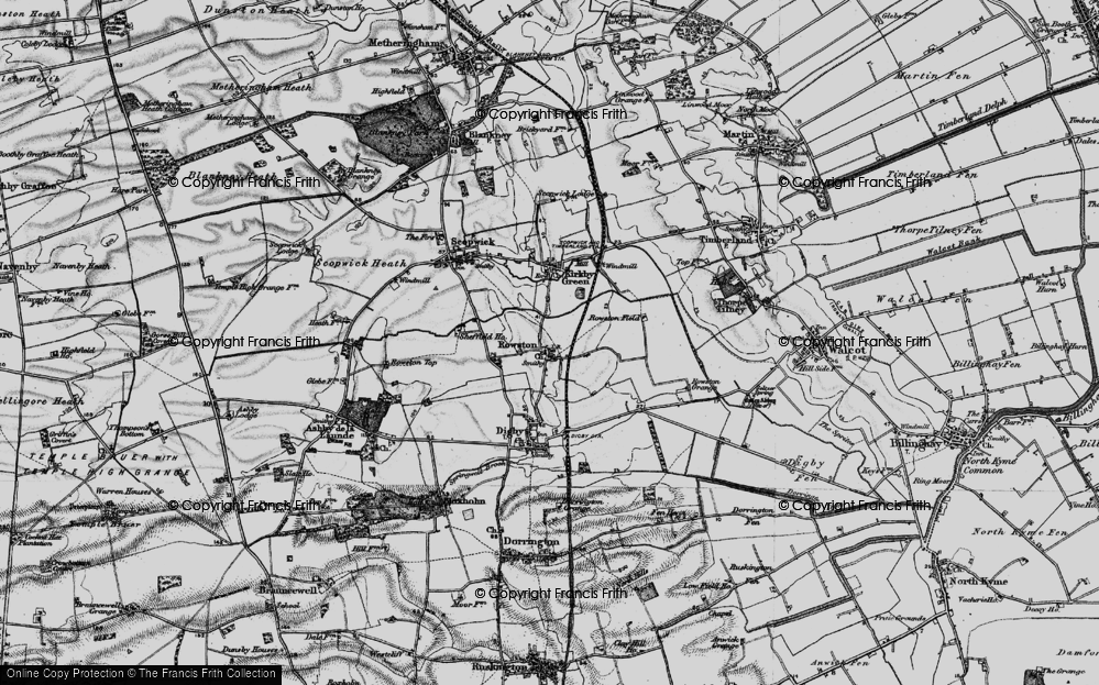 Old Map of Rowston, 1899 in 1899