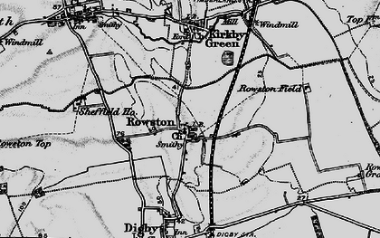 Old map of Rowston in 1899