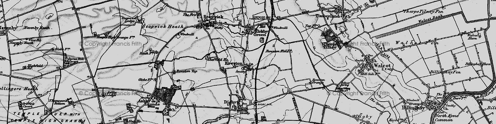 Old map of Rowston in 1899
