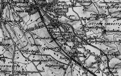 Old map of Rowton Moor in 1897