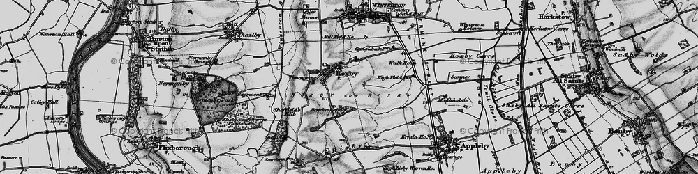 Old map of Roxby in 1895