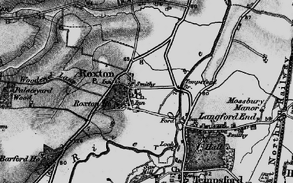 Old map of Roxton in 1898