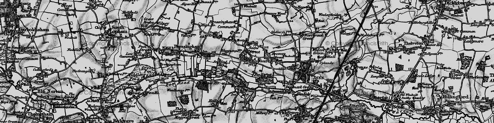 Old map of Roydon in 1898