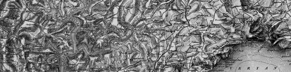 Old map of Ruan Lanihorne in 1895