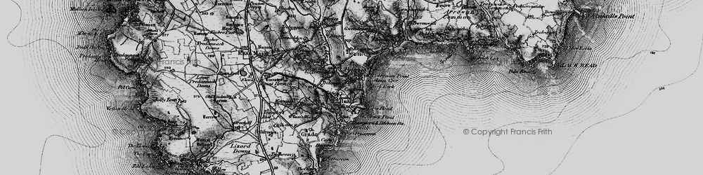 Old map of Ruan Minor in 1895
