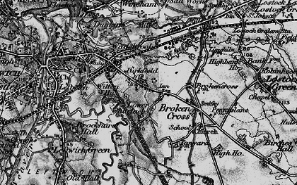 Old map of Rudheath in 1896