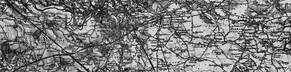 Old map of Rudheath in 1896
