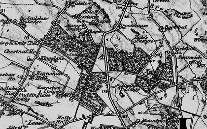 Old map of Rudheath Woods in 1896