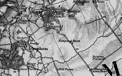 Old map of Ruislip Gardens in 1896