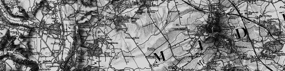 Old map of Ruislip Manor in 1896