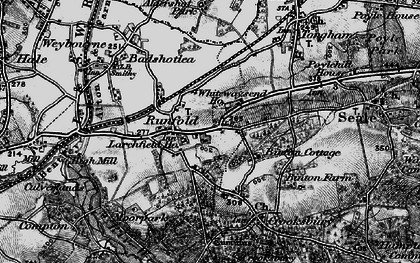Old map of Runfold in 1895