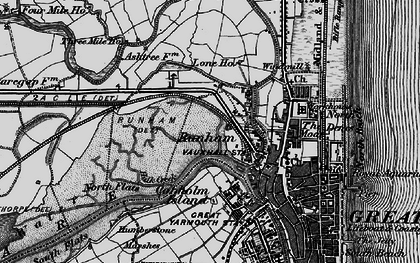 Old map of Runham Vauxhall in 1898