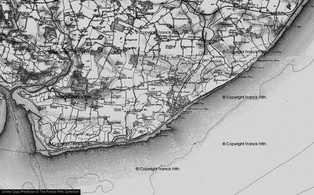 Old Map of Rush Green, 1896 in 1896