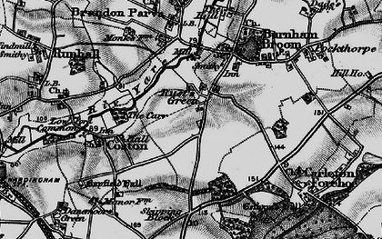 Old map of Rush Green in 1898
