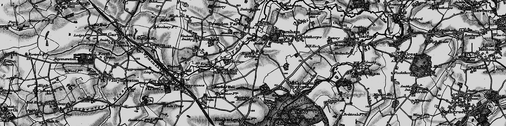 Old map of Rush Green in 1898
