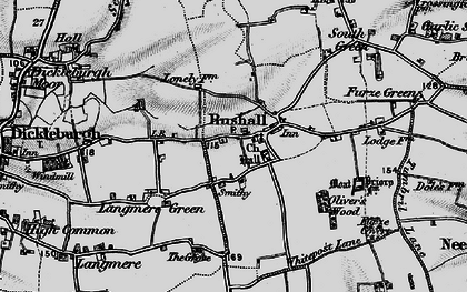 Old map of Rushall in 1898