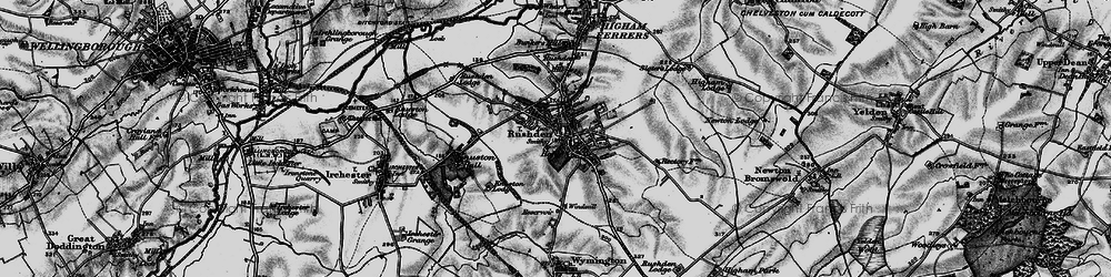 Old map of Rushden in 1898