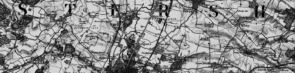 Old map of Rushey Mead in 1899