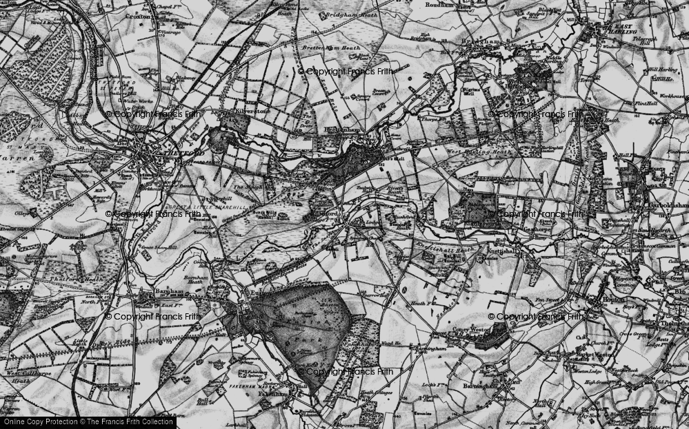 Old Map of Rushford, 1898 in 1898