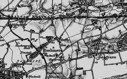 Old map of Rushmere Street in 1896
