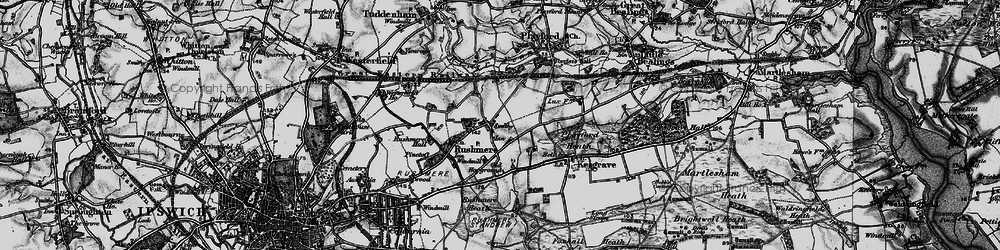 Old map of Rushmere Street in 1896