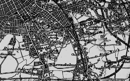 Old map of Rusholme in 1896