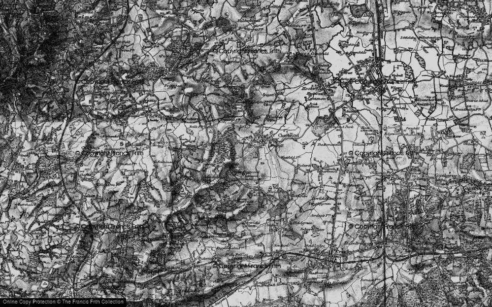 Old Map of Russ Hill, 1896 in 1896