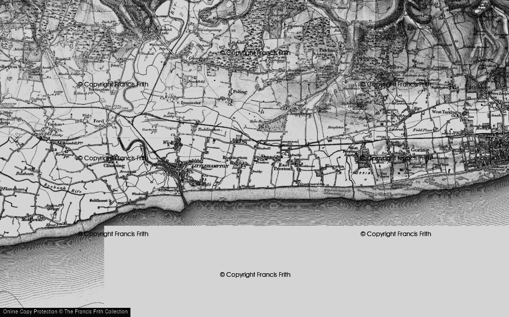 Old Map of Rustington, 1895 in 1895