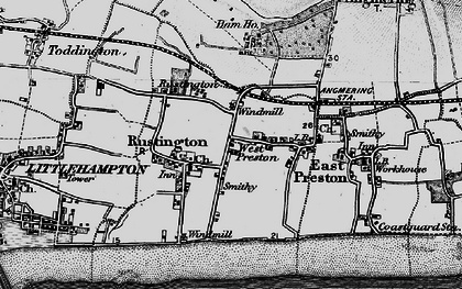 Old map of Rustington in 1895