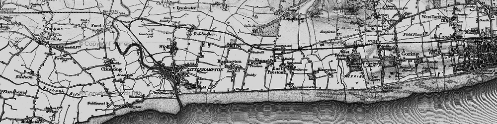 Old map of Rustington in 1895