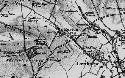 Old map of Ruston Parva in 1898