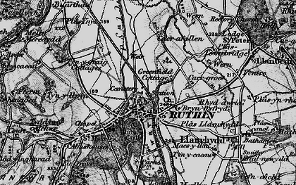 Old map of Ruthin in 1897