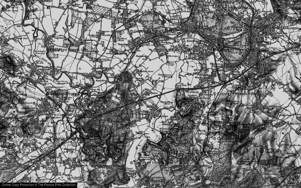 Old Map of Rydens, 1896 in 1896