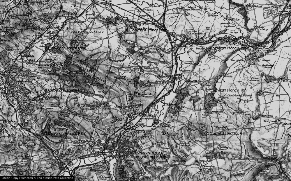 Old Map of Ryecroft, 1896 in 1896