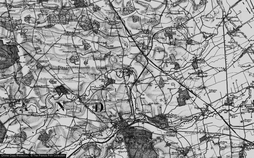 Old Map of Historic Map covering Tolethorpe Hall in 1895
