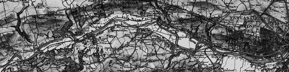 Old map of Ryton in 1898