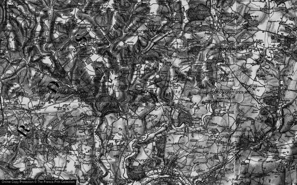 Old Map of Sacombe Green, 1896 in 1896