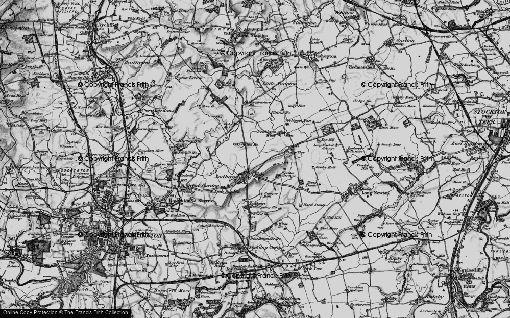 Old Map of Historic Map covering Bumper Hall in 1898