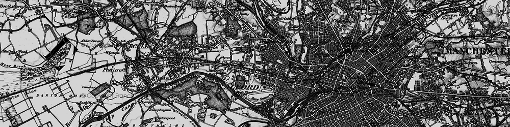 Old map of Salford in 1896