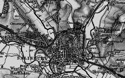 Old map of Salisbury in 1895