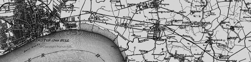 Old map of Salt End in 1895